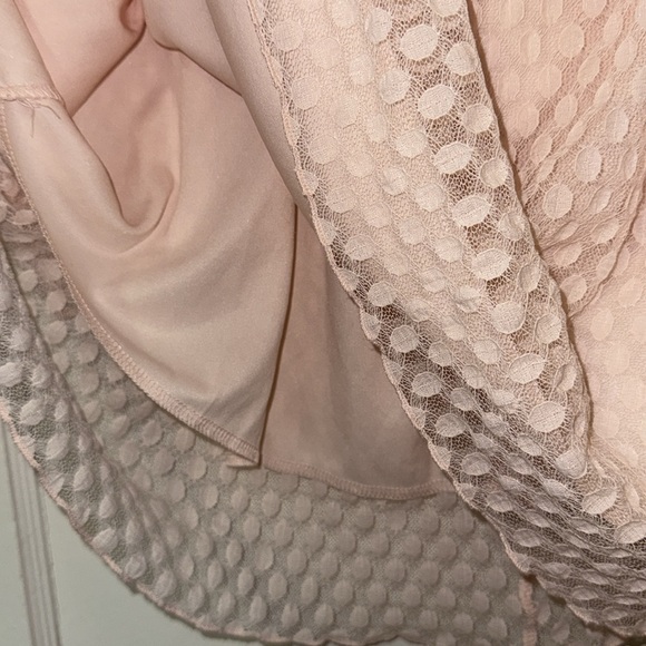 Shannon Ford New York Pink Lace Blouse Top Size 2X Ruffle Sleeves Stretchy 2X - Picture 6 of 11